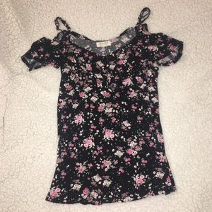 Floral Cold Shoulder Top